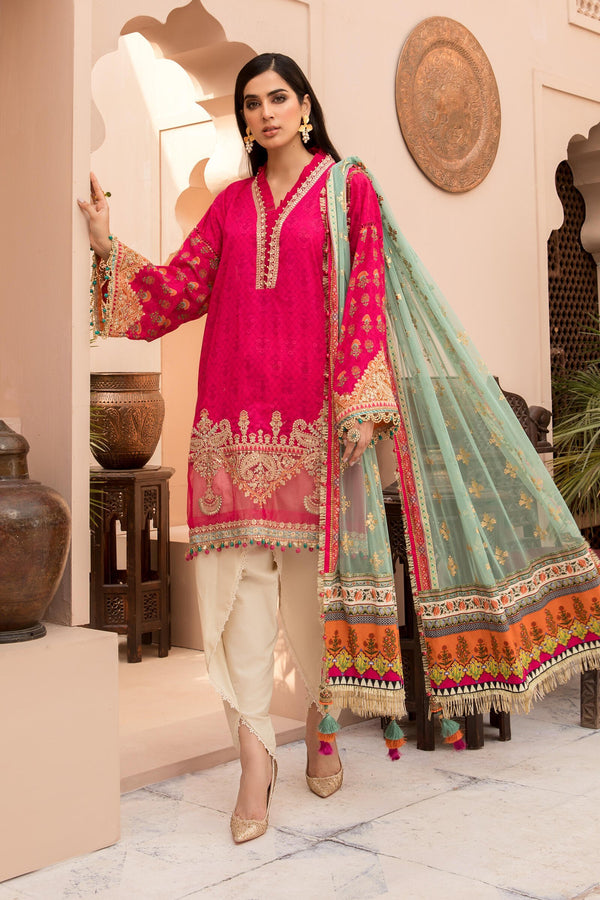 Maria B Eid Lawn 2021 – Fuchsia Pink