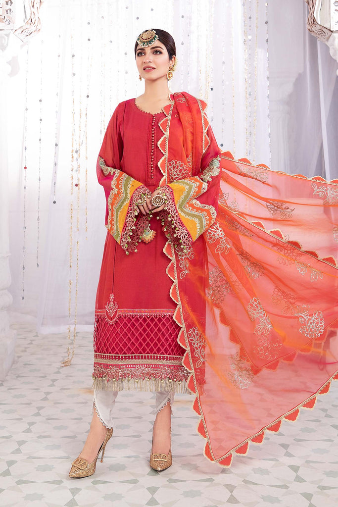 MARIA.B. Eid Lawn 2022 | EL-22-01-Fuchsia Pink