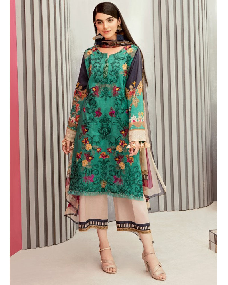 Iznik Lawn Festive Collection Salwar Suit Mint Leaf IFL-01