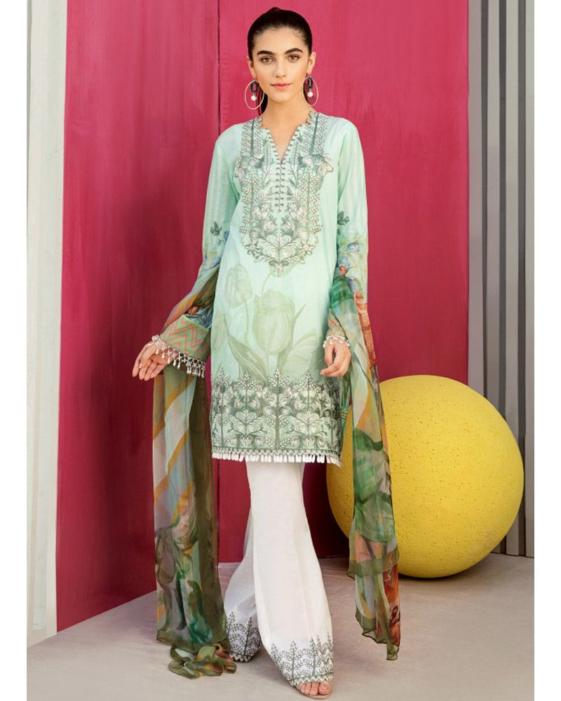 Iznik Lawn Festive Collection Salwar Suit Misty Jade IFL-02