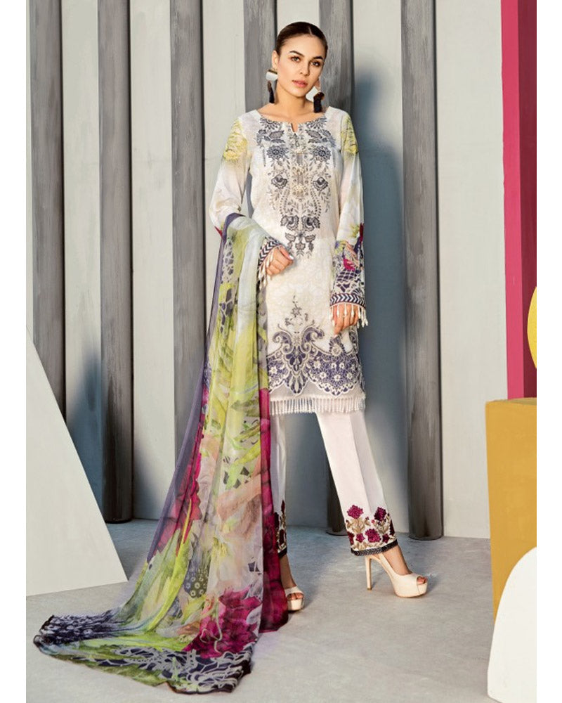 Iznik Lawn Festive Collection Salwar Suit Vaporous White IFL-04