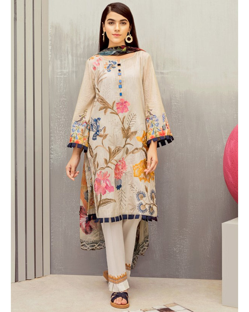Iznik Lawn Festive Collection Salwar Suit Almod Buff IFL-05