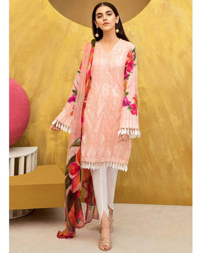 Iznik Lawn Festive Collection Salwar Suit Apricot Blush IFL-07