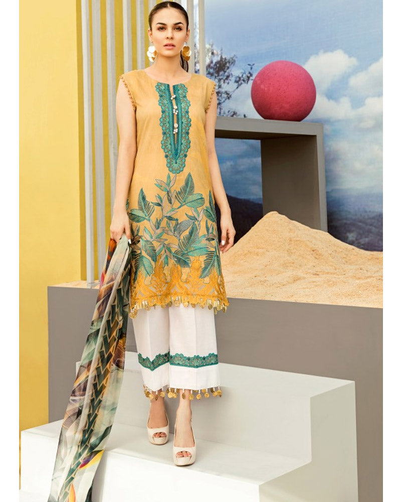 Iznik Lawn Festive Collection Salwar Suit Antique Gold IFL-08