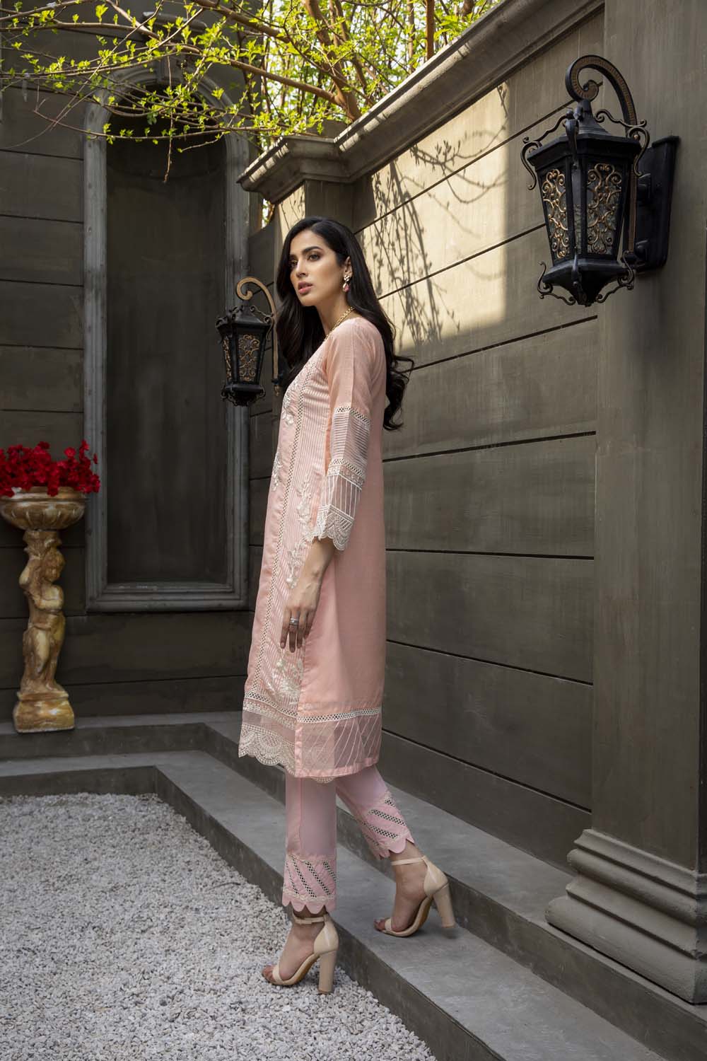 Azure luxury kurti - Melon Glow