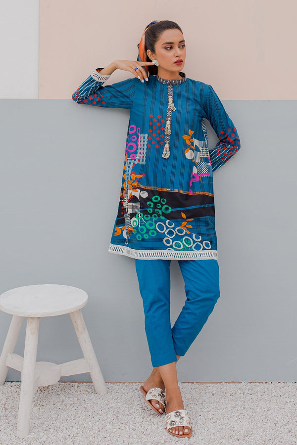BTW Unstitched Designer Lawn Kurti – Moonit Ocean