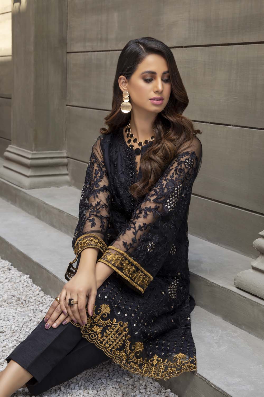 Azure luxury kurti - Moonless Night