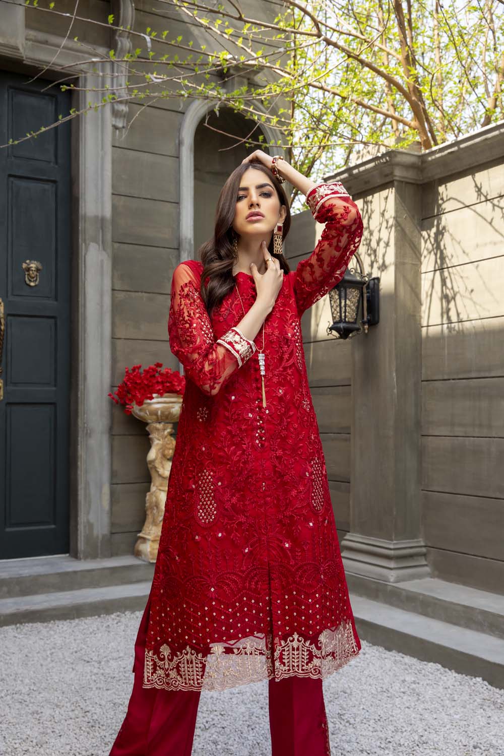 Azure luxury kurti - Mulberry