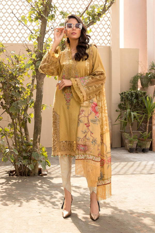 Maria B Eid Lawn 2021 – Mustard
