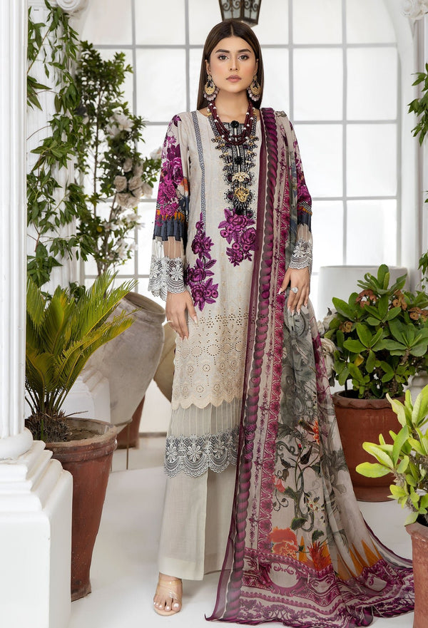 Ezrah Chikankari Lawn Suits by Adan's Libas | 2023 | Pink Swan