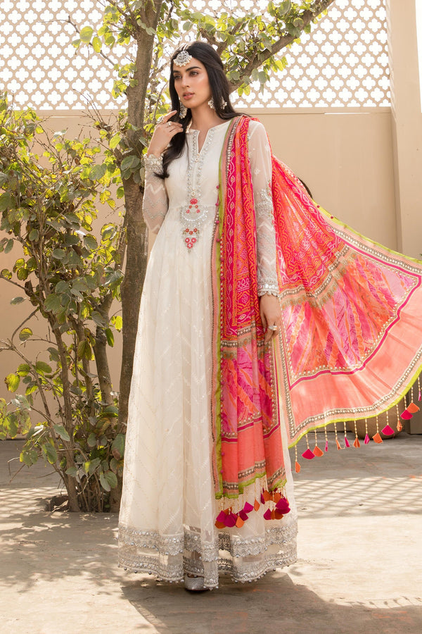 Maria B Eid Lawn 2021 – White and Pink