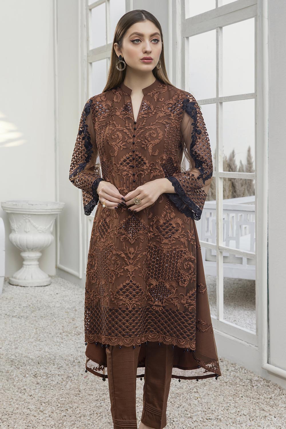 Azure luxury kurti - Autumn Hues