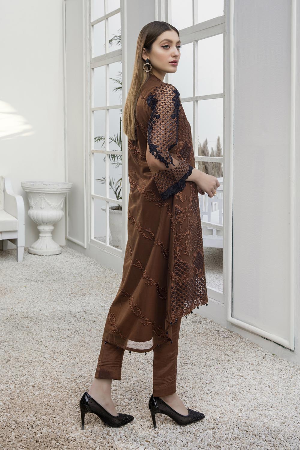 Azure luxury kurti - Autumn Hues