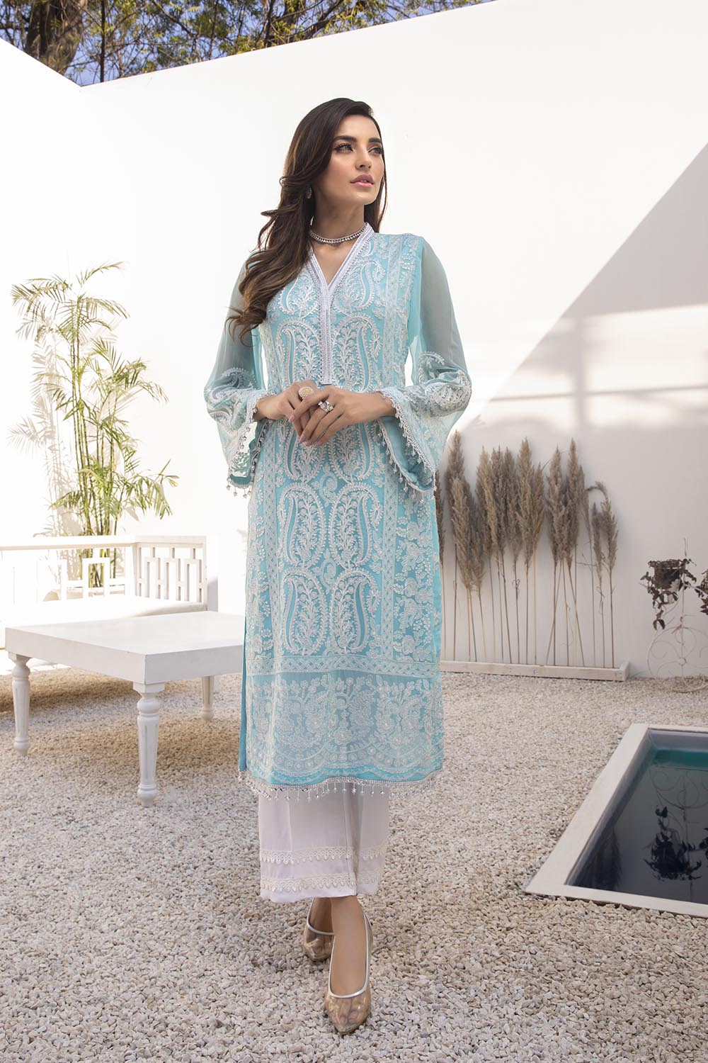 Azure luxury kurti - Azure Breeze