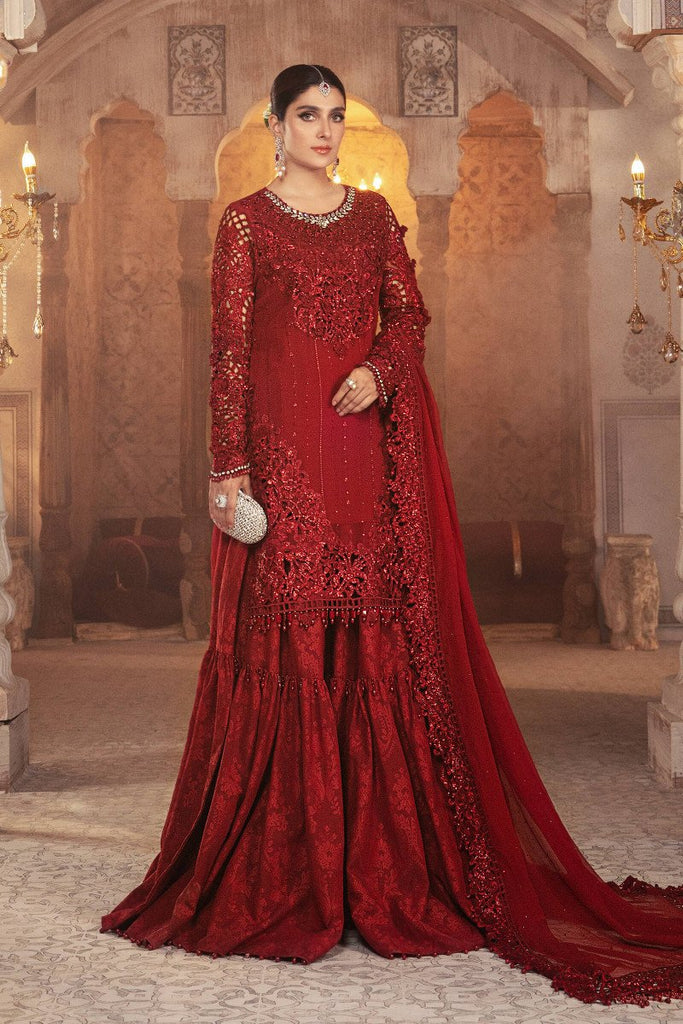Maria B Mbroidered Wedding – Ruby Red (BD-2305)