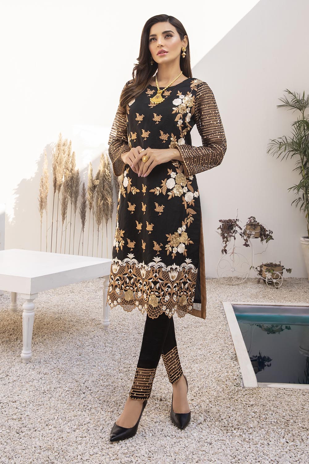 Azure luxury kurti - Blossoms