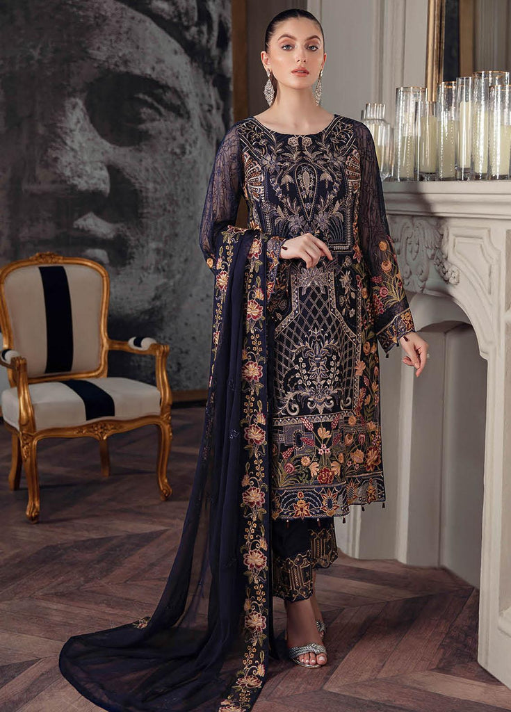 Chevron By Ramsha Embroidered Chiffon Suits Unstitched 22 – CH5-A-506