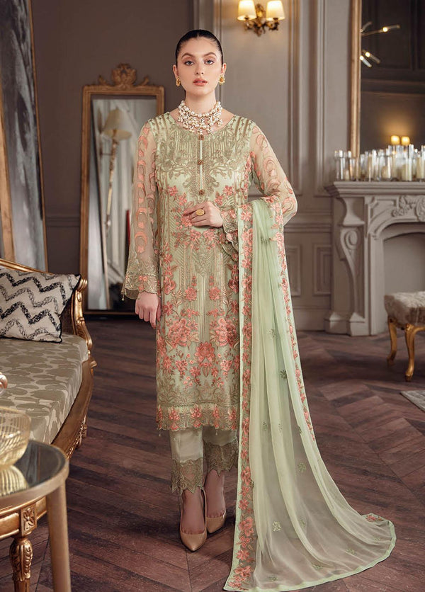 Chevron By Ramsha Embroidered Chiffon Suits Unstitched 22 – CH5-A-509