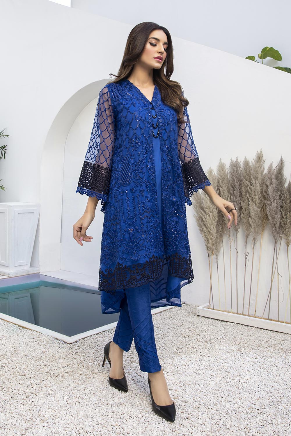 Azure luxury kurti - Glitzy Glimmer