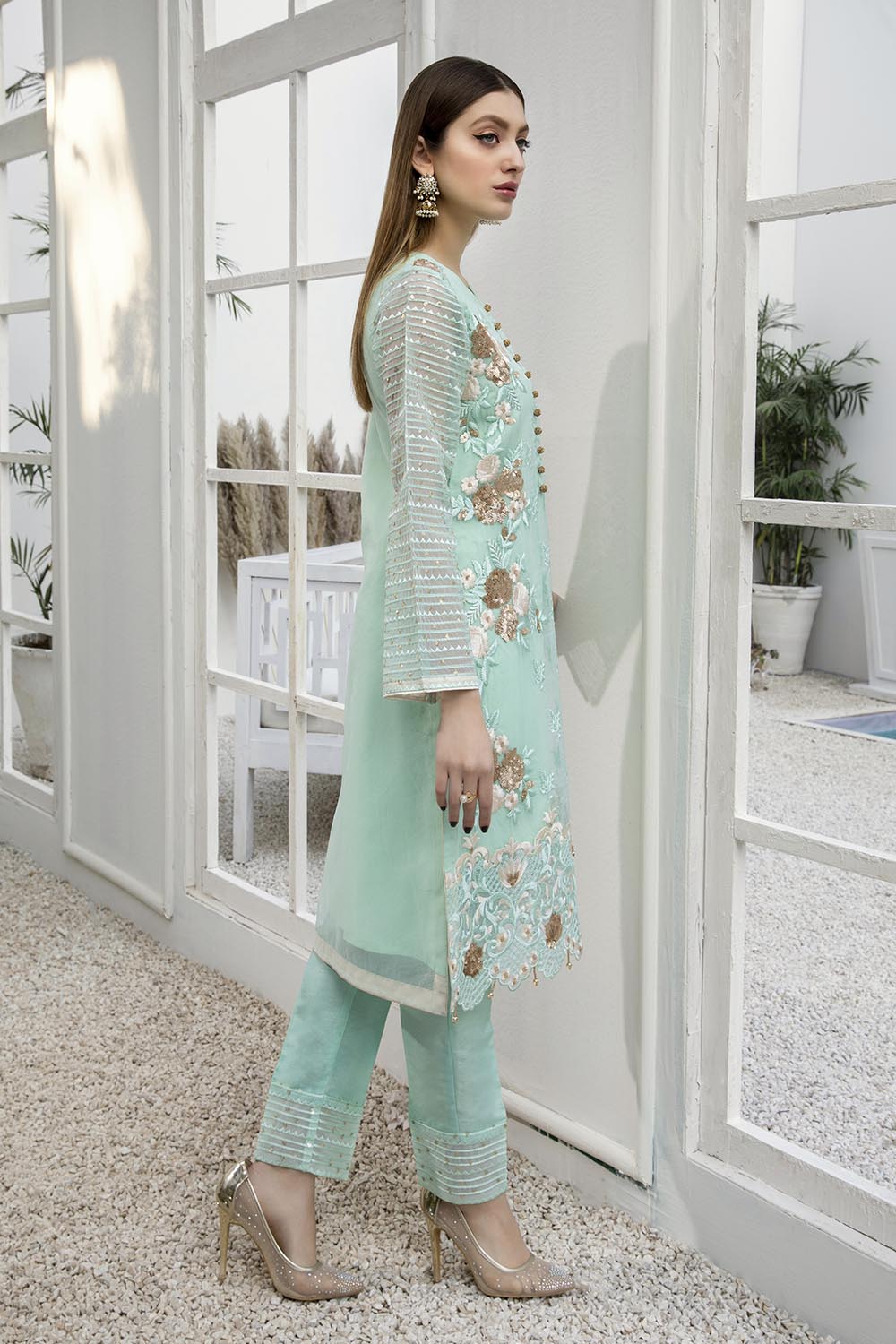 Azure luxury kurti - Hellebores