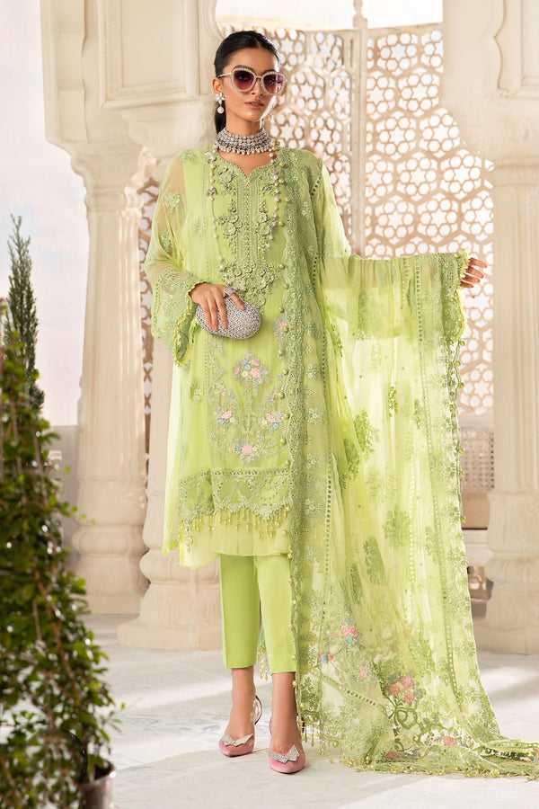 MARIA B Chiffons Suits - 2022 - MPC-22-207-Lime Green