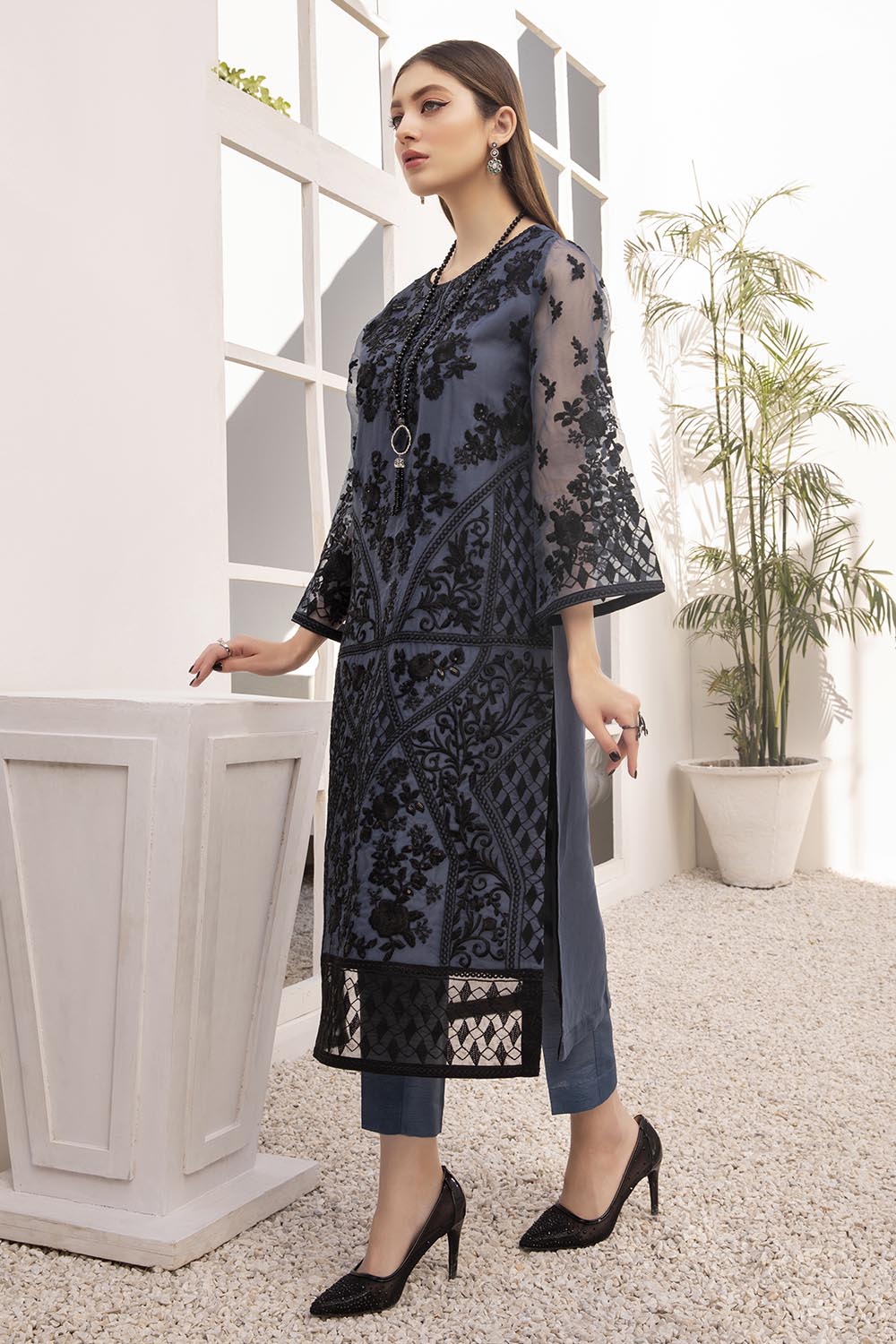 Azure luxury kurti - Mystic Grey