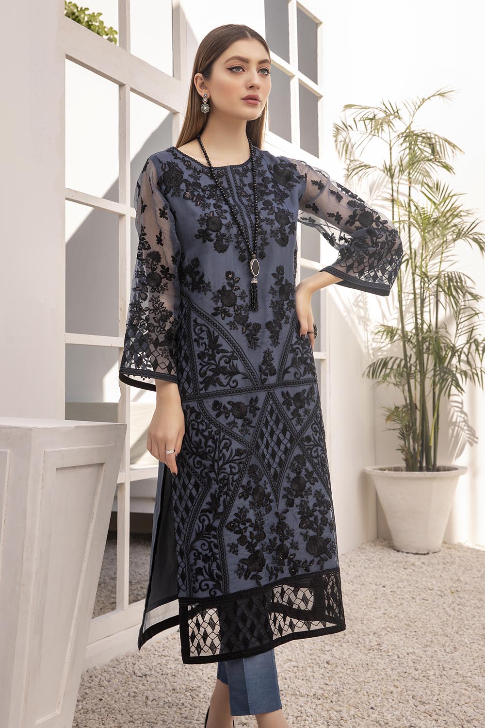 Azure luxury kurti - Mystic Grey