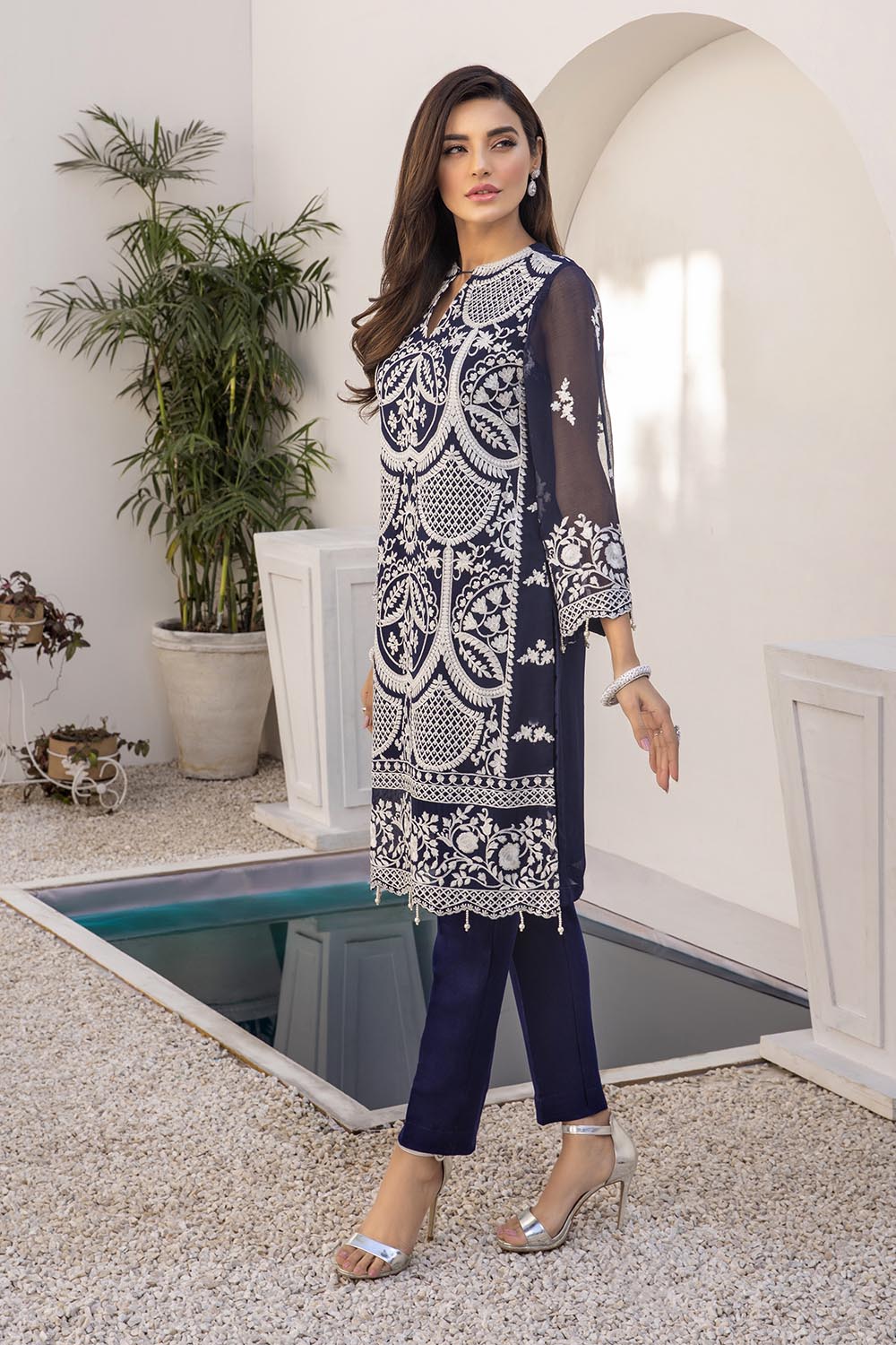 Azure luxury kurti - Royal Whims