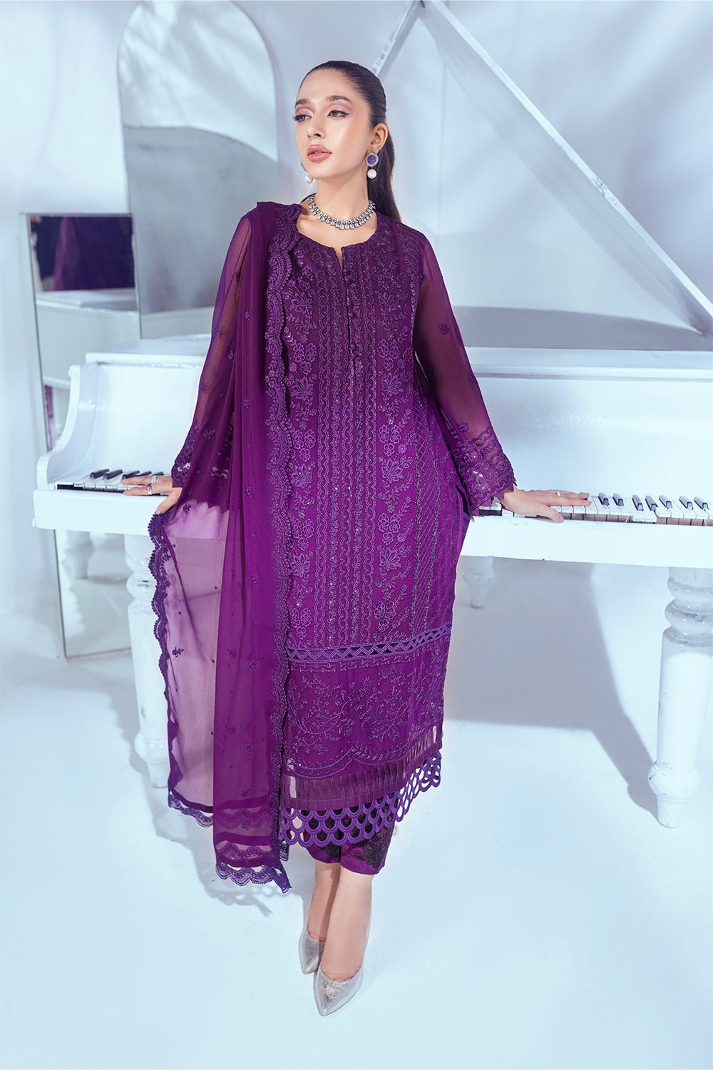 Azure Esembles Chiffon Party Wear Suits 2022 | Unstitched | Shining Daisy