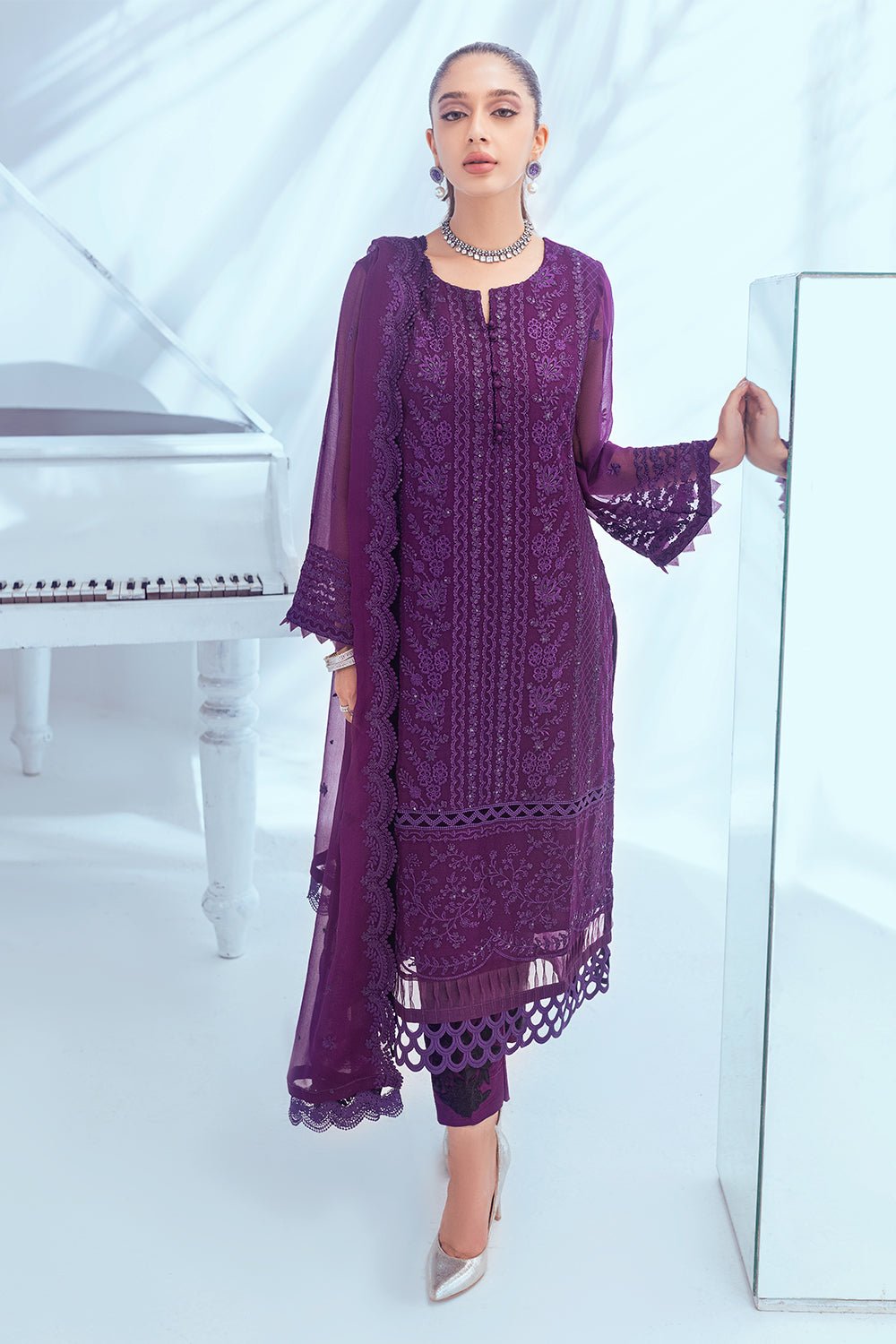 Azure Esembles Chiffon Party Wear Suits 2022 | Unstitched | Shining Daisy