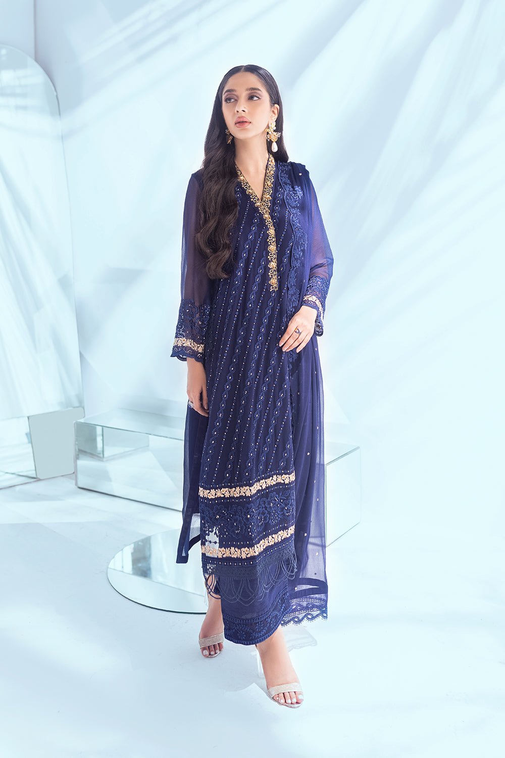 Azure Esembles Chiffon Party Wear Suits 2022 | Unstitched | Splendens