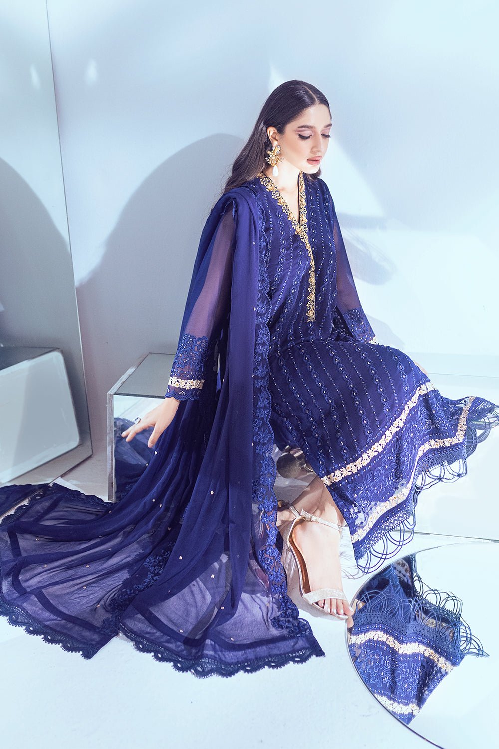 Azure Esembles Chiffon Party Wear Suits 2022 | Unstitched | Splendens
